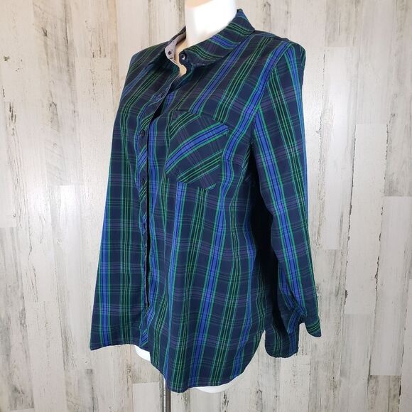 Susan Graver Plaid Button Front Sz 24W - Picture 2 of 5
